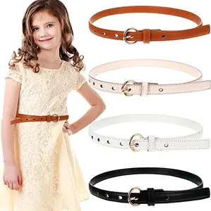 Belt for Teen Girls Boys 4 Pack Girls Kids Dress Belts Skinny Leather Belt