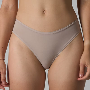 Culotte taille basse couleur unie sexy et tendance en tissu Dobby nylon-coton, sensation seconde peau, séchage rapide, respirante, confortable et saine - Product Image 5