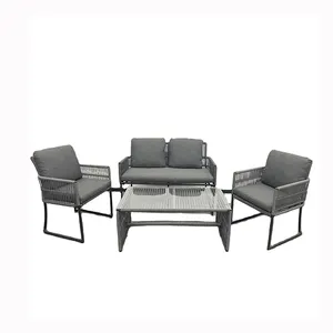 Muebles modernos de aluminio para exterior, juego de conversación de alta calidad, para Patio y jardín, 4 Uds.