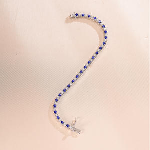 Pulsera de Silicona con Dijes de Tenis Unisex Personalizada, Moda 2024, Joyería de Fiesta con Zafiro, Venta al Por Mayor - Product Image 2