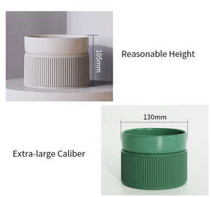 Commercio all'ingrosso personalizzato Logo ceramica smalto Anti fuoriuscita elevata doppio cibo acqua potabile cane cane gatto ciotola in ceramica - Product Image 5
