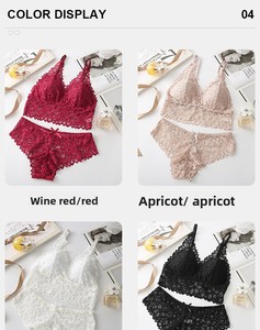 Set Reggiseno e Mutandine in Pizzo Senza Fili con Coppe a Triangolo Floreali, Completo Intimo Morbido da Donna - 2 Pezzi - Product Image 6