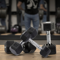 Haltères hexagonaux en caoutchouc avec noyau en fonte de haute qualité - Vente directe du fabricant pour la musculation, le fitness et les exercices de relaxation musculaire