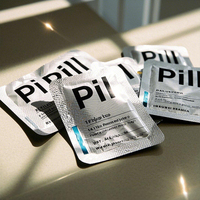 Pochettes à pilules en plastique avec logo personnalisé, sachet à pilules à trois côtés scellés, petit sachet thermoscellable, échantillon de sachet pour pilules