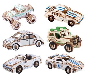 Chất Lượng Cao Giáo Dục Đồ Chơi Độc Đáo Hình Đơn Giản Thân Thiện Với Môi Khác Nhau <span class=keywords><strong>3D</strong></span> Xe Bằng Gỗ Câu Đố Cho Trẻ Em - Product Image 2