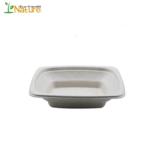 Écru carré 16oz jetable bagasse bols alimentaire bagasse emballage bol <span class=keywords><strong>de</strong></span> canne à sucre pour nouilles/salade - Product Image 1
