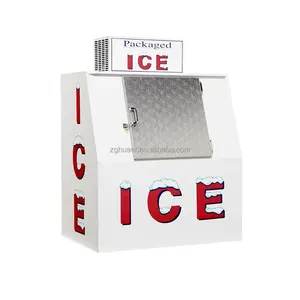 Huaer bag ice storage bin Indoor/outdoor/Ice Merchandiser , ice shop equipment with Slant Front - Auto Defrost
