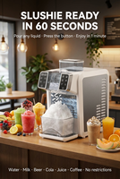 Machine à glaçons et à neige 2-en-1 pour bureau, hôtel, maison, bar, vestiaire, hall d'entrée, avec compresseur silencieux, autonettoyante, 150W, à poser sur comptoir