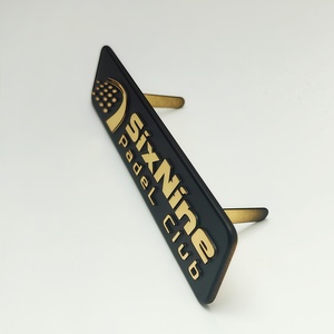 Custom Zinc Alloy Die Casting Gold Plated Engraved Logo Plated Metal Pins Sports Travel Bag Badges Nameplates <strong>Armour</strong> - Product Image 3