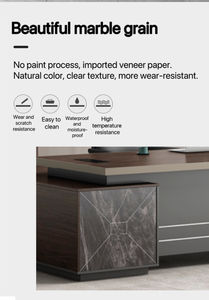 Ceo Muebles de lujo Diseño moderno de madera maciza de tablero de melamina Escritorio Silla para el hogar Muebles de oficina Mesa redonda Placa de melamina MFC - Product Image 5