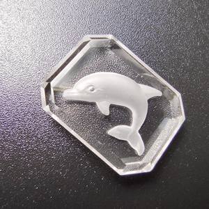 Lucency Gemstone Natural Quartz Sea Theme Dophin Rectangle Internal Carved Stone Loose Gemstone For Souvenir - Product Image 2