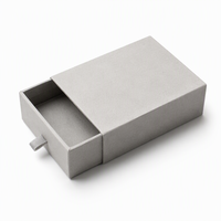 Boîte à tiroir en papier recyclé personnalisée, emballage cadeau gris de luxe avec ruban, boîte en carton écologique