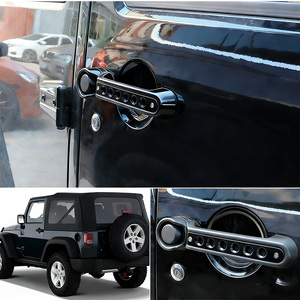 ドアハンドル装飾トリム <span class=keywords><strong>3</strong></span>個セット <span class=keywords><strong>2</strong></span>ドアモデル用 2007-2018 ジープ ラングラー JK モデル用 外装グリップハンドル装飾 - Product Image 4