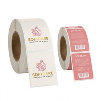 Étiquettes de bouteilles d'assouplissant pour tissus en PET écologiques de qualité supérieure avec estampage à chaud doré, autocollants imperméables pour les produits de lavage et d'entretien du linge