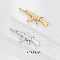 Liontin pistol senapan besi tahan karat berlapis emas hiasan pistol Sniper Multi pola aksesoris pistol cor untuk pembuatan perhiasan DIY