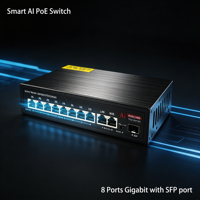 Conmutador Poe de 8 puertos Gigabit no administrado de fábrica de Shenzhen con puerto Sfp Conmutador POE Gigabit para cámara IP y sistema CCTV