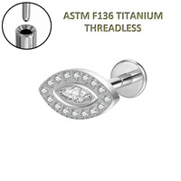Clous d'oreille en titane ASTM F136 Freya 16G pour cartilage, hélix, zircon, labret à dos plat, piercing sans filetage, bijoux à enfiler