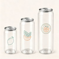 Bouteille en plastique PET transparente de haute qualité 500ml 350ml personnalisée pour boissons gazeuses et sodas avec ouverture facile