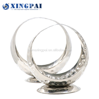 XINGPAI buffet équipement forme de lune martelé assiette de fruits fête maison assiette de fruits décoration assiette de fruits en acier inoxydable