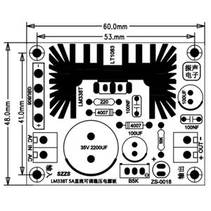 Regulador de voltaje ajustable de CC Placa de alimentación <span class=keywords><strong>LM317</strong></span> LM338T LT1083CP 5A 7A Regulador de voltaje lineal de filamento - Product Image 6
