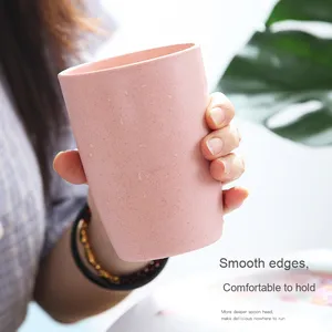 Wholesale 350ml Eco-Friendly Reusable Coffee Tea <b>Cups</b> Biodegradable Wheat Straw Plastic LIULIAN JS850 Customized Logo for Back - Product Image 3