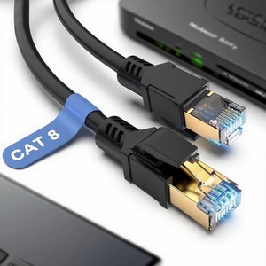 Cable <span class=keywords><strong>LAN</strong></span> Cat8 Resistente a la Intemperie ANNXIN, 2000MHz, 40Gbps, 26AWG OFC con Cable Ethernet RJ45 Chapado en Oro para Centro de Datos y Hogar Inteligente - Product Image 1