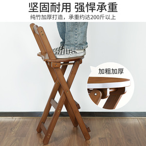 Modern Japanese-Style Leisure Bamboo-Backed Foldable Dining Apartment Living Room <b>Chair</b> Removable Cover Ladder <b>Back</b> Design Home - Product Image 5