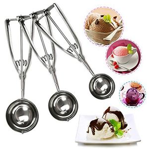 Manufacturers Press and Release Meat <b>Cookies</b> Ball Metal Stainless Steel Spoon Ice Cream Scoop With Easy - Product Image 4