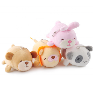Custom Small Size Cute Plush Keychains Dog Panda lion Rabbit Stuffed Animal Plush Keychain Toy