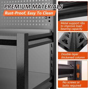 Stackable Wire Mesh <strong>Shelving</strong> with <strong>Plastic</strong> Bins, Modular Storage Rack System for Organized Parts Storage - Product Image 5