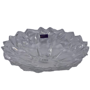 Luxury Round Clear Glass Plant Pattern Stocked Footed Charger Plates <b>Set</b> 6-10 Inch Cake Stand Dishwasher & <b>Microwave</b> Safe - Product Image 1