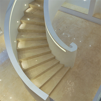 DAIYA – escalier extérieur à lumière solaire avec escalier incurvé en marbre, semelle en acier