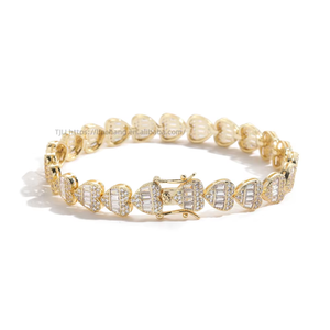 Love Zircon <b>Bracelet</b> Men's and Women's <b>Bracelet</b> Couple Stacked Wind Tennis Chain Heart Shape Tanjing Fashion Lijing Necklace - Product Image 5