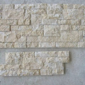 Carrelage en pierre de calcaire beige de qualité supérieure, pierre de culture fendue, pour revêtement mural extérieur de villa moderne, résistant à l'eau et durable - Product Image 3