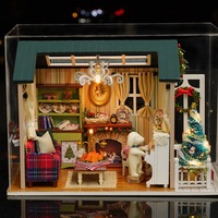 Kit de puzzles maison 3D en bois fait à la main maison de poupée miniature
