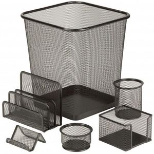 Business Office School Supplies Metal Wire <b>Mesh</b> Desk Storage 6 Piece Set <b>Mesh</b> Desk Set Stationery Set - Product Image 1