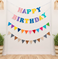 Guirlande triangulaire en feutre personnalisable avec logo, non tissée, pour décoration de fête d'anniversaire, salle de classe, ouverture de boutique, événementiel