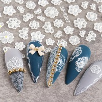 Autocollants à ongles en acrylique en relief 5D, breloques en filigrane, ligne d'or, glissières, bijoux, Design sculpté, outil de décoration de mariage