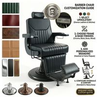 Fauteuil de Barbier Inclinable Moderne Vert, Chaise de Salon Hydraulique avec Dossier Massant et Repose-Pieds Ajustable pour Salon de Coiffure