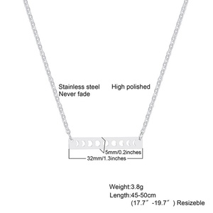 Collar de Barra Plana de Acero Inoxidable de Diseño Simple para Mujer - Product Image 6