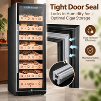 Humidor à cigares avec compresseur, grande capacité, refroidisseur à cigares, contrôle de l'humidité, affichage numérique, armoire de rangement pour cigares