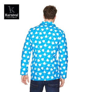 ODM vente entière hommes Noël Performance Cosplay Costume deux couleurs Noël Yeti Costume bleu veste avec <span class=keywords><strong>cravate</strong></span> - Product Image 3