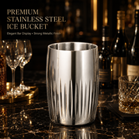 Seau à glace en acier inoxydable 304 côtelé de 1,6 L, multicolore, plaqué sous vide, pour refroidir le vin et le champagne, idéal pour la maison, le bar, l'hôtel et les fêtes