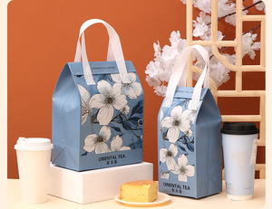 Custom Logo Insulated Coffee Fabric Thermal Food <b>Cooler</b> <b>Backpack</b> Bag Waterproof Non-Woven Grocery Shopping Bags - Product Image 1
