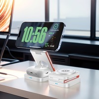 Support de Chargeur Sans Fil Magnétique Pliable 3-en-1 pour Voyage, Station de Recharge Rapide 15W Multi-Appareils pour iPhone 17
