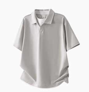 Camisa Polo Oxford de Algodón de Color Sólido para Hombre, Manga Corta, Transpirable, Estilo Casual - Product Image 3