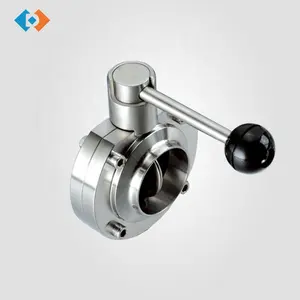 Sanitari In Acciaio Inox 304 316L Manuale di Alta qualità Saldato Valvola a Farfalla - Product Image 1