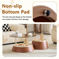 Ensemble de tables basses gigognes modernes en verre et métal avec rangement et design portable pour salon