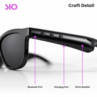 Lunettes audio intelligentes IA : commande vocale, enregistrement audio de réunions, appels mains libres, lunettes connectées