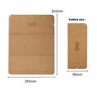 Chargeur sans fil pliable en liège écologique, support de charge rapide sans fil portable 15W avec tapis de souris pour les voyages et le bureau